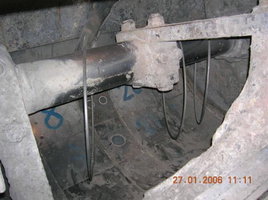 Установка датчика в двухвальном смесителе для бетона